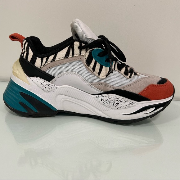 Zara Chunky Court Sneaker with Suede Detail - Picture 2 of 6